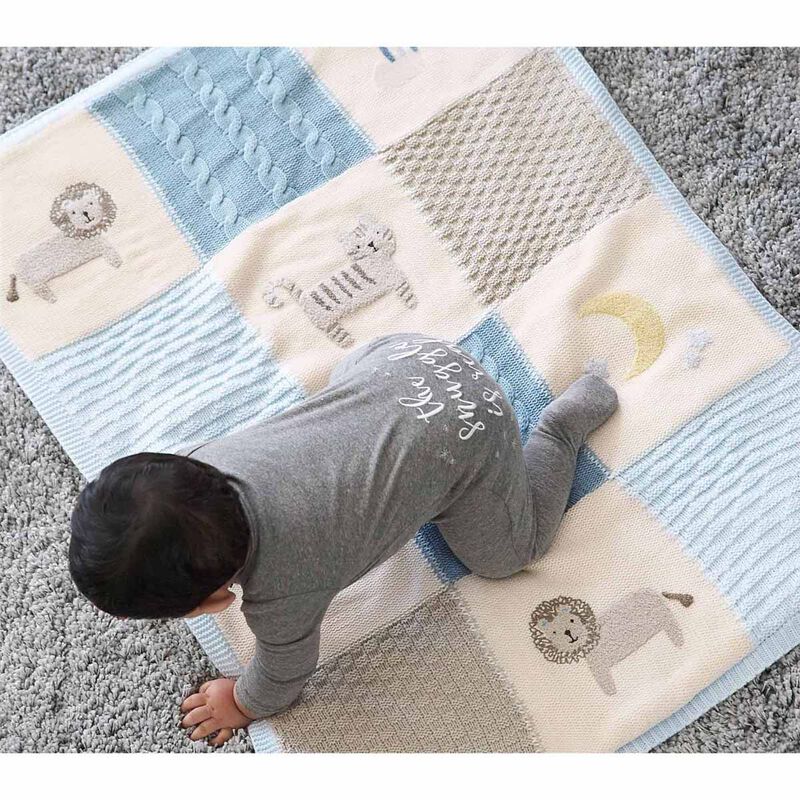 Pottery Barn Kids Lion Recycled Heirloom Baby Blanket image number 1